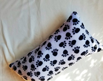 Paw Print Dog Pillow, White Pet Pillow, Pet Accessories