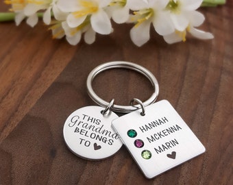 Birthstone Keychains | Grandma Keychain | Grandma Gift | Grandma belongs to | Gift For Grandma | Gifts For Grandma | Grandma Gifts | Grandma