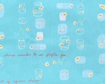 Heather Ross - Munki Munki Fabric - Fireflies - OOP Out Of Print - Very Hard To Find