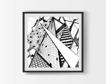 Abstract Print, Abstract Wall Art, Modern Decor, Modern Wall Art, Modern Artwork, Black And White Decor, Instant Download, Digital Download