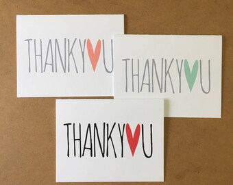 Thank You Cards Wedding, Baby Shower Thank You Cards, Bridal Shower Thank You Cards, Wedding Stationary, Thank You Card Set, Wedding Party