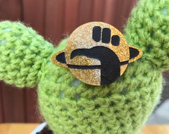 DON'T PANIC, get this brooch inspired by Hitchhiker's Guide to the Galaxy