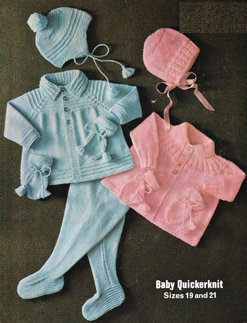 baby matinee pram suit vintage knitting pattern PDF from Ellisadine on ...