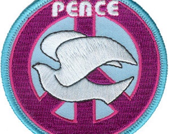 SIGNS DOVE & PEACE, Officially Licensed, Iron-On / Sew-On, Embroidered Patch