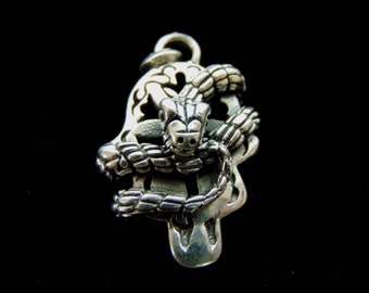 Vintage Estate .925 Sterling Silver Snake Pendant 18.7g #E958