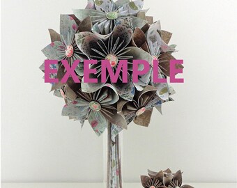 Origami paper wedding bouquet