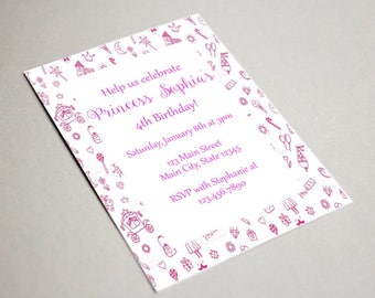 Princess Invitation // Girl // Birthday // Printable // Customizable