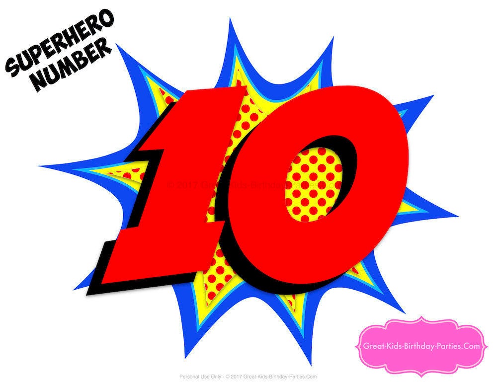 superhero number superhero printables number 10