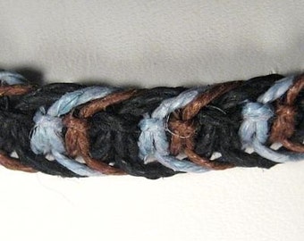 Blue, Black, and Brown Tri Color Hemp Choker