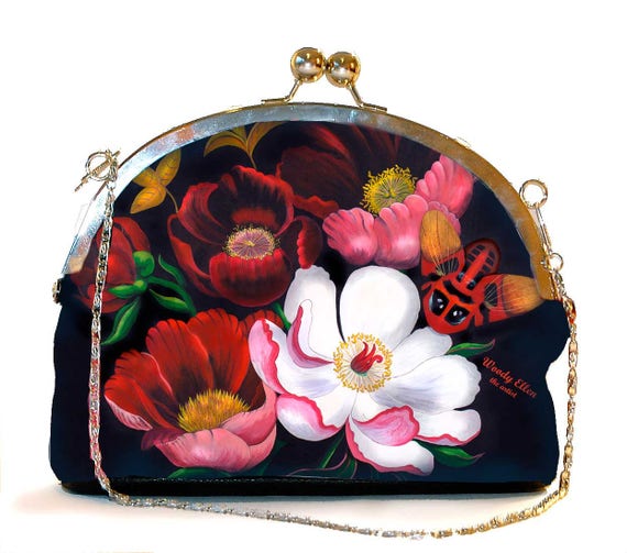 Retro clip purse, Glorious, Red clutch bag, birthday gift, gift for her, gift mom, Woody Ellen bag, christmas gifts, valentine gift ideas