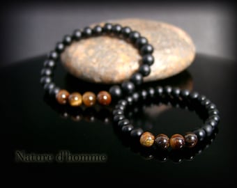 Bracelets father & son duo Ref Tiger eye and onyx: BN-401