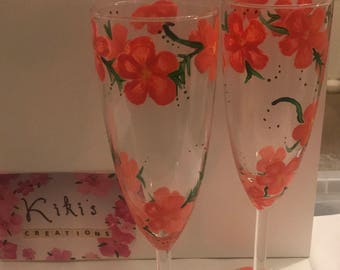 Pairs of handpainted glasses
