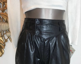 Vintage 80s high waisted leather pants xs/24