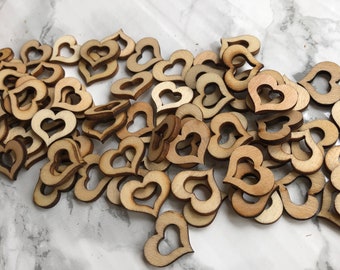 25 Wooden Hearts for frames, scrapbooking etc