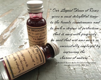 Liquid Bloom of Roses 1780 - 1958 Vintage Lip Stain Vintage Cheek Stain Historical Makeup Old Fashioned Rouge