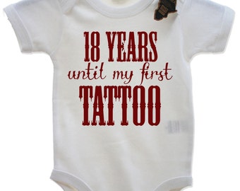 18 Years Until My First Tattoo Babygrow Vest EBG39
