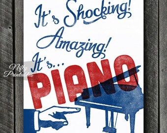 Piano Print - Piano Art - Piano Printable - INSTANT DOWNLOAD Vintage Piano Poster - Printable Music Wall Art - Piano Gifts - Piano Wall Art