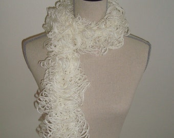 sale ruffled snowflake scarf hand knit