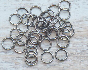 8mm Antique Silver Open Jump Rings