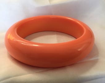 Vintage Bangle, Early Plastic Bangle, Orange Bangle, Orange Bracelet, Modern Bangle, Chunky Bangle, Lovely Condition