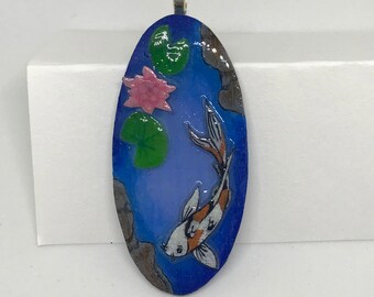 Koi fish pond pendant