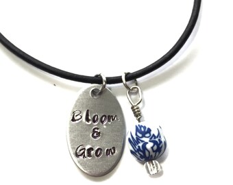 Bloom And Grow | Hand Stamped Leather Bracelet