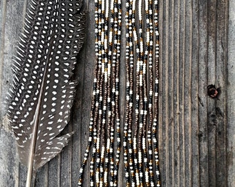 Skylark..Long Shoulder Duster Beaded Fringe Earrings