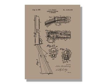 Walther PPK Military and Weapons Patent Poster Blueprint