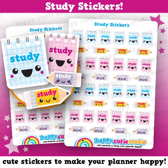 40 cute study college university school planner stickers