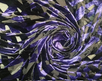 Italian designer Chiffon Velvet Burnout fabric Floral print. Price for One Yard 52" Wide