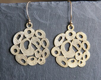 Liverpool. Gold Modern Bubble Earrings.