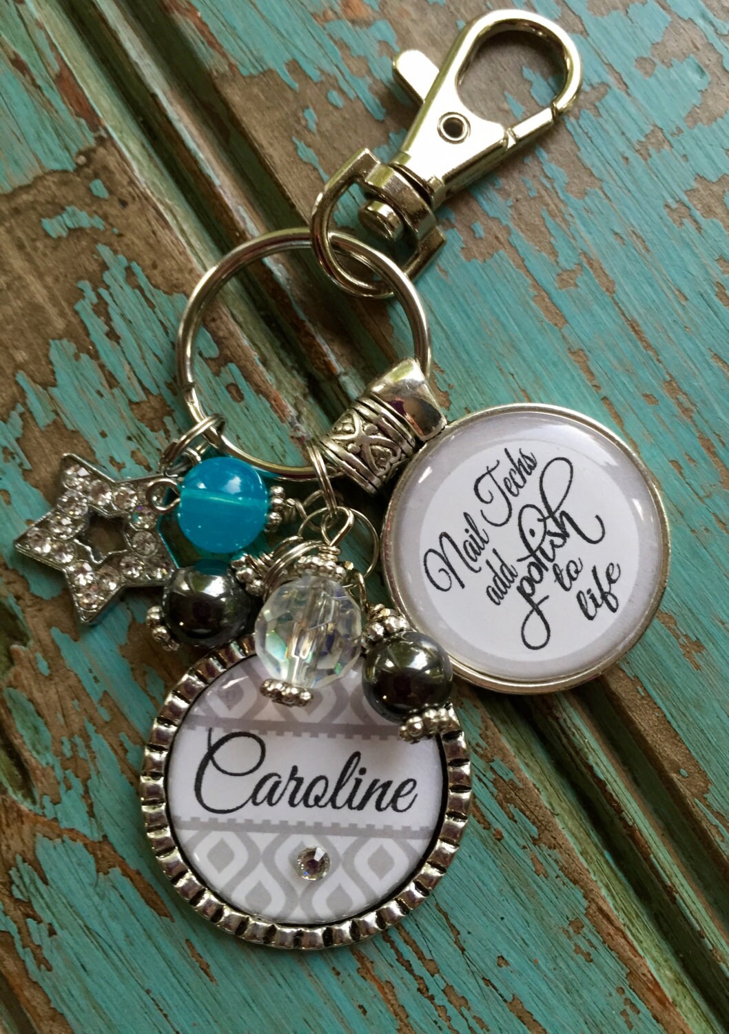 NAIL TECH GIFT Personalized keychain Nail techs add Polish to