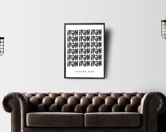 Iran, Vatae man, print, Iranprint, typography, Iran, black & white