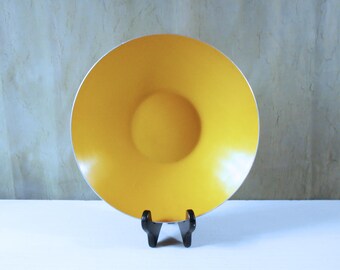XL Emalox Norway Anodized Aluminum Shallow Bowl - Yellow Salad / Serving Bowl
