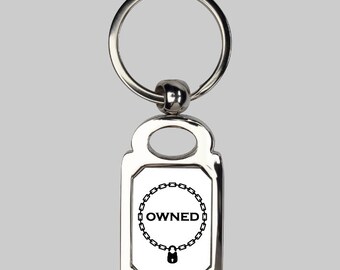 BDSM keychain, owned, collared sub, dominatrix, slave boy, novelty keychain, BDSM, fetish slave, submissive, owned, fetish, collared sub