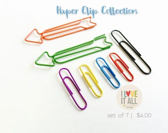 Paper Clip Collection | Arrows Clips Shaped Orange Red Blue Green Purple Yellow . Listers Kit Planner Supplies Erin Condren Maambi Filofax