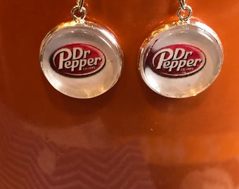 Dr. Pepper cabochon earrings - 16mm