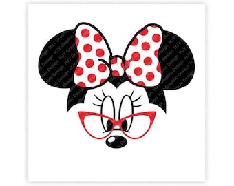 Disney, Minnie Mouse, Glasses, Icon Mickey Mouse Head, Mouse Ears, Digital, Download, TShirt, Cut File, SVG, Iron on, Transfer