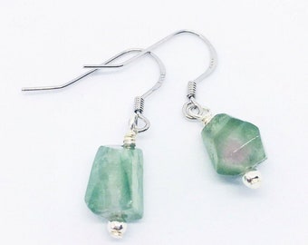 Tourmaline Earrings, Watermelon Tourmaline Earrings, Green Tourmaline Earrings, Tourmaline Jewelry, October Birthstone, 8th Anniversary Gift