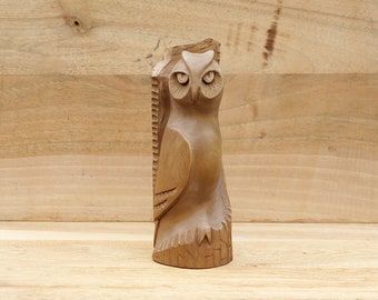 Wood carving Bird Owl Statuette Wood sculpture Woodcarving Carved owl Birds art Owl wooden figurine Wood art Hand carved Original artwork