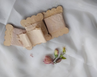 Natural dyed silk ribbon - blush