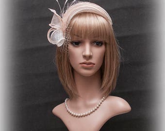 Erröten Sie rosa und weißen Fascinator für Ihre Veranstaltungen