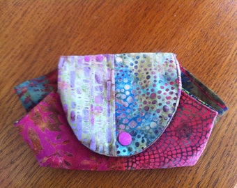 Kaffe Fassett fabric patchwork pouch