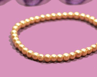 100 beads 3mm imitation Pearl champagne color