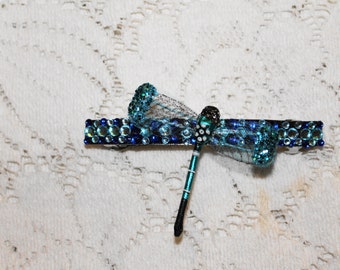 Dragonfly Clip Barrette/Mother's Day Gift Idea/Mystical/Wiccan/Dela Luna/Goth