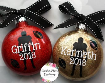 Football Player Personalized Ornament; Football Coach Ornament; Personalized Football Christmas Ornament; High School Football Gift