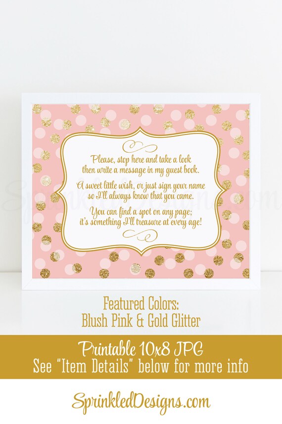 Baby Shower Guest Book Sign Girl Birthday Guest Book Sign