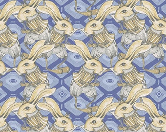 1/2 yd SALE Riddles And Rhymes Bunny by Tina Givens for Free Spirit PWTG157 ROYAL