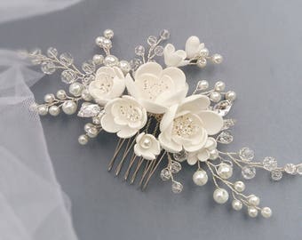 Pearl Bridal hair comb, Bridal hair piece, Wedding hair comb, Bridal headpiece, Wedding headpiece, Wedding hair piece, Bridal head piece