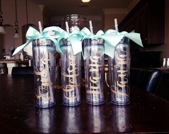Personalized Tumbler, Bridesmaid Gift, Gift, Team Gift, Monogram Tumbler, Personalized Tumbler, Personalized Cup, personalized water bottle